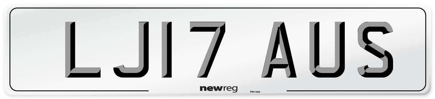 LJ17 AUS Number Plate from New Reg